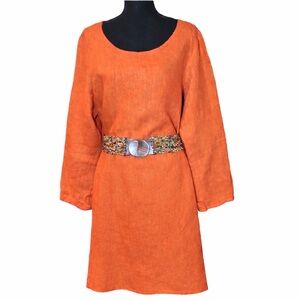 BRYN WALKER Heavy Linen LINUS DRESS A-Line Frock M